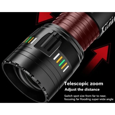 Lanterna reincarcabila LED de mana COBA CB W518 cu raza de actiune de 3 km