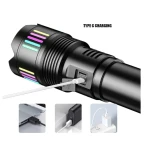 Lanterna profesionala de mana CB 802 cu indicator baterie si incarcare usb C
