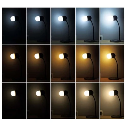 Lampa de birou cu incarcator wireless pentru telefon cu boxa bluetooth pliabila