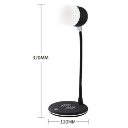 Lampa de birou cu incarcator wireless pentru telefon cu boxa bluetooth pliabila