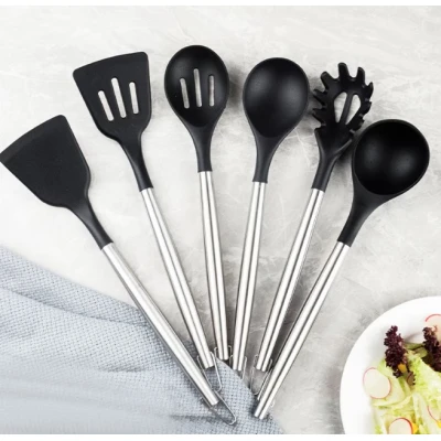 Set 20 Piese ustensile de bucatarie si cutite cu suport elegant tocator si accesorii