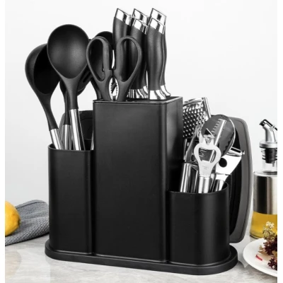 Set 20 Piese ustensile de bucatarie si cutite cu suport elegant tocator si accesorii