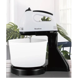 UB Mixer electric cu bol plastic MM 133B putere 300W cu 4 accesorii si 7 viteze