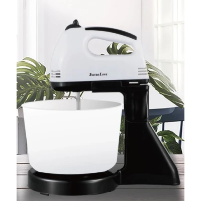 Mixer electric cu bol plastic MM 133B putere 300W cu 4 accesorii si 7 viteze