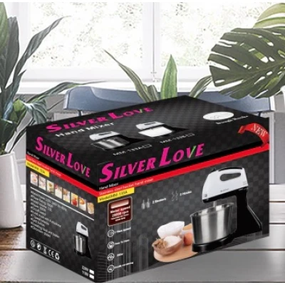 UB Mixer electric cu bol plastic MM 133B putere 300W cu 4 accesorii si 7 viteze