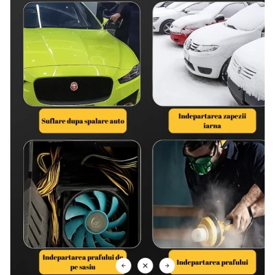 Suflanta F019 turbo violent fan putere extrema 110.000 RPM acumulator 18V control viteza