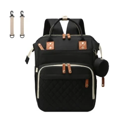 Rucsac multifunctional pentru Scutece Bebelusi atasabil pe manerul caruciorului cu patut pliabil NEGRU