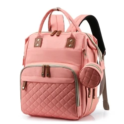 Rucsac multifunctional pentru Scutece Bebelusi atasabil pe manerul caruciorului cu patut pliabil ROZ