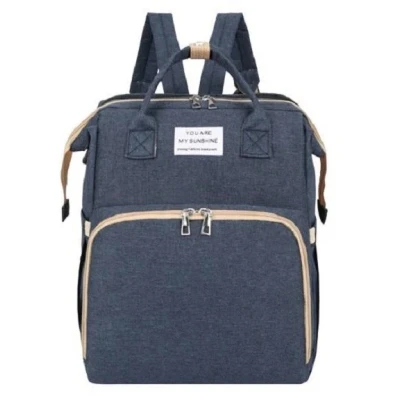 Rucsac multifunctional pentru mamici capacitate mare design simplu cu patut pliabil ALBASTRU