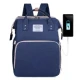 Rucsac multifunctional pentru mamici capacitate mare design simplu cu patut pliabil ALBASTRU