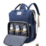 Rucsac multifunctional pentru mamici capacitate mare design simplu cu patut pliabil NEGRU