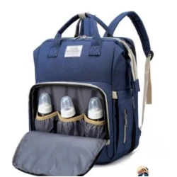 Rucsac multifunctional pentru mamici capacitate mare design simplu cu patut pliabil NEGRU