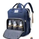 Rucsac multifunctional pentru mamici capacitate mare design simplu cu patut pliabil ALBASTRU