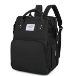 Rucsac multifunctional pentru mamici capacitate mare design simplu cu patut pliabil NEGRU