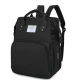 Rucsac multifunctional pentru mamici capacitate mare design simplu cu patut pliabil NEGRU