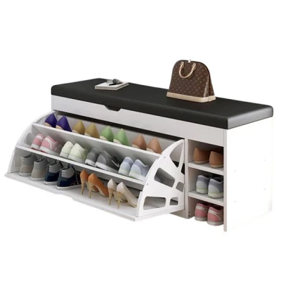 Dulap ALB pentru pantofi tip bancheta 80 X 34 X 51