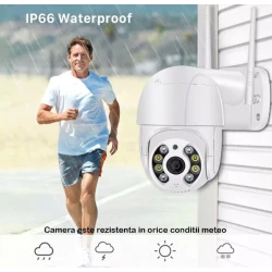 Camera de supraveghere video wireless pentru exterior rotatie 360 de grade mod de vedere nocturna