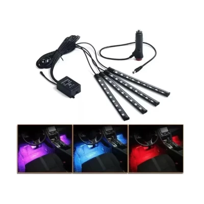 Lumini ambientale auto Q CD58 Kit interior LED RGB cu telecomanda Model 9 Led