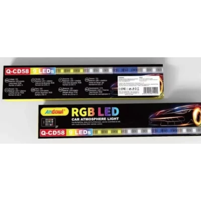 Lumini ambientale auto Q CD58 Kit interior LED RGB cu telecomanda Model 9 Led