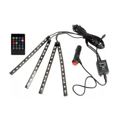 Lumini ambientale auto Q CD59 Kit interior LED RGB cu telecomanda Model 12 Led