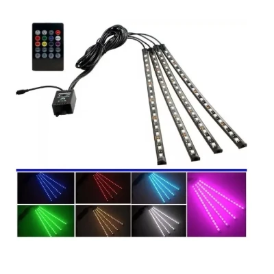 Lumini ambientale auto Q CD59 Kit interior LED RGB cu telecomanda Model 12 Led
