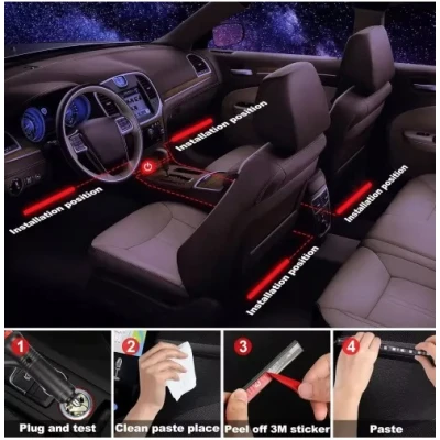 Lumini ambientale auto Q CD59 Kit interior LED RGB cu telecomanda Model 12 Led
