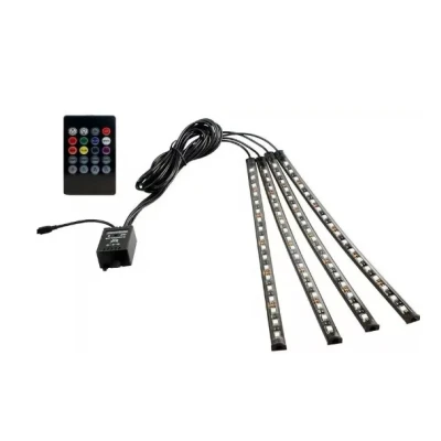 Lumini ambientale auto Q CD59 Kit interior LED RGB cu telecomanda Model 12 Led