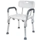UB Scaun pentru baie cu suport brate ajustabil alb 57 x 46 x 70 / 84 cm