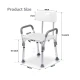 UB Scaun pentru baie cu suport brate ajustabil alb 57 x 46 x 70 / 84 cm
