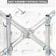 UB Scaun pentru baie cu suport brate ajustabil alb 57 x 46 x 70 / 84 cm