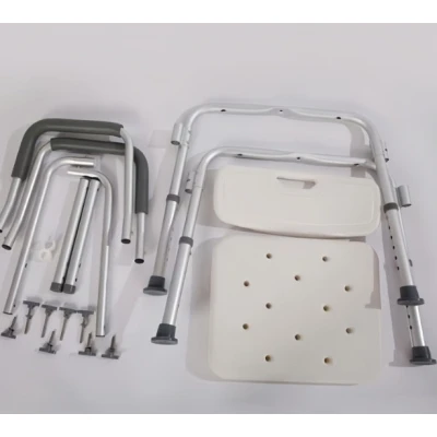 UB Scaun pentru baie cu suport brate ajustabil alb 57 x 46 x 70 / 84 cm