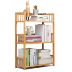 Biblioteca sufragerie raft carti din lemn de bambus 3 Rafturi 60 x 25 x 78cm