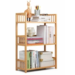 Biblioteca sufragerie raft carti din lemn de bambus 3 Rafturi 60 x 25 x 78cm