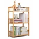 Biblioteca sufragerie raft carti din lemn de bambus 3 Rafturi 60 x 25 x 78cm