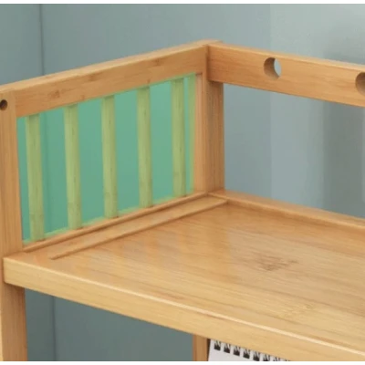 Biblioteca sufragerie raft carti din lemn de bambus 3 Rafturi 60 x 25 x 78cm