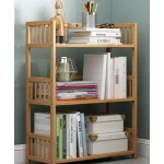 Biblioteca sufragerie raft carti din lemn de bambus 3 Rafturi 60 x 25 x 78cm