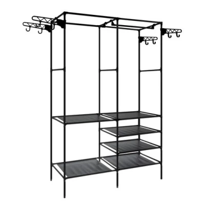 Suport dublu pentru umerase haine 170cm din metal si plastic 86x44cm