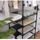 Suport dublu pentru umerase haine 170cm din metal si plastic 86x44cm