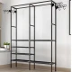 Suport dublu pentru umerase haine 170cm din metal si plastic 86x44cm