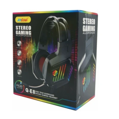 Casti pentru gaming Andowl Q E8 cu microfon si iluminare RGB