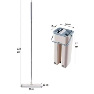 Mop profesional cu galeata cu doua cuve rotativ 360