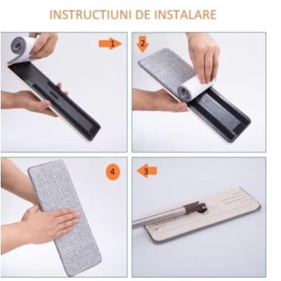 Mop profesional cu galeata cu doua cuve rotativ 360