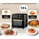 Friteuza cu aer cald S18 tip cuptor electric geam de sticla capacitate 12 L 1360W