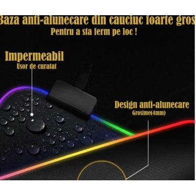 Mousepad Gaming Andowl Q R20 cu LED multicolor USB