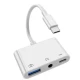 Adaptor OTG 3 in 1 Iphone la USB Port de Incarcare PD Jack Audio 3.5MM Q US9