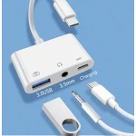 Adaptor OTG 3 in 1 Iphone la USB Port de Incarcare PD Jack Audio 3.5MM Q US9