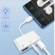Adaptor OTG 3 in 1 Iphone la USB Port de Incarcare PD Jack Audio 3.5MM Q US9