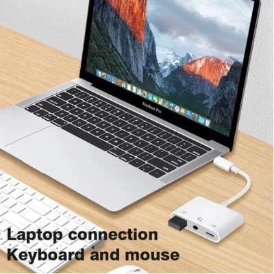 Adaptor OTG 3 in 1 Iphone la USB Port de Incarcare PD Jack Audio 3.5MM Q US9