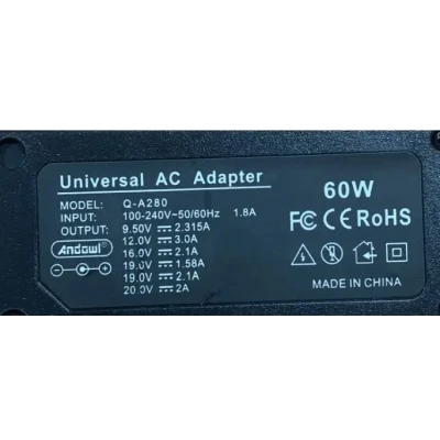 Incarcator Universal pentru Laptop Q A280 putere 60W cu 8 Mufe
