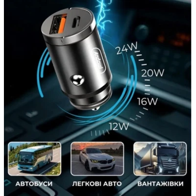 Incarcator auto Andowl Q DC310 de 50W cu incarcare rapida USB 3.0 si alimentare tip C